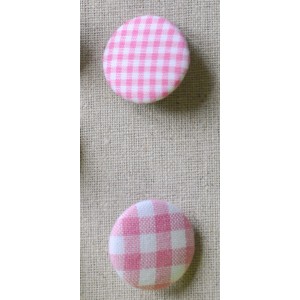 Bouton tissu "Rose mini Vichy"