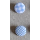 Bouton tissu "Taupe Vichy"
