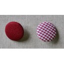 Bouton tissu "Taupe Vichy"