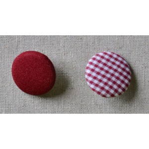 Bouton tissu "Taupe Vichy"