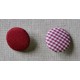 Bouton tissu "Taupe Vichy"