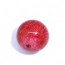 3 Perles craquelées en verre rouge diam 12mm    (lot de 3)