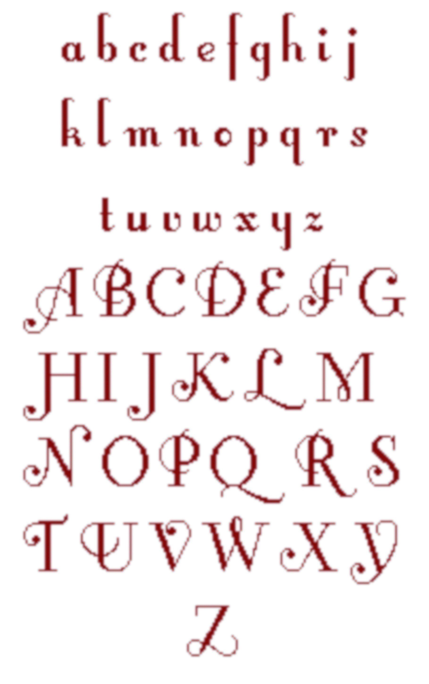 Fiche Broderie Alphabet "Leroi" en PDF à télécharger et à broder au