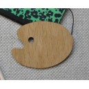 Palette de peinture miniature, ovale en bois, à l'unité