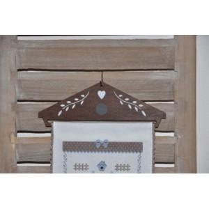 Cintre en Noyer "Cabanes à Oiseaux" pour bannière brodée, toise, boutis, etc...