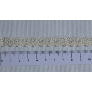 Dentelle écrue 100% coton - Largeur 11 mm