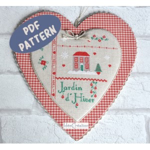 Coeur de Noël, cartonnage brodé