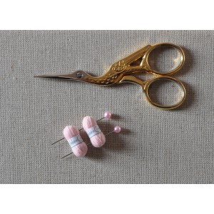 2 Pelotes de laine miniatures + 2 aiguilles assorties, lot rose