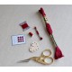 Ensemble Rouge de 5 miniatures de mercerie