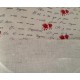 Metis Lin/coton, Fleurs rouges -  coupon 40 x 150 cm
