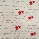 Metis Lin/coton, Fleurs rouges -  coupon 80 x 72 cm