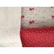 Metis Lin/coton, Fleurs rouges -  coupon 40 x 150 cm