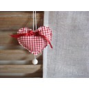 Coeur en coton, vichy rouge