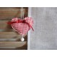 Coeur en coton, vichy rouge
