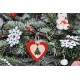Coeur de Noël en feutrine et lin blanc "Sapin", déco de sapin