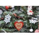 Coeur de Noël en feutrine et lin naturel "NOEL", déco de sapin