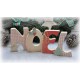 Lettres "Noel" en Bois et Tissu imprimé