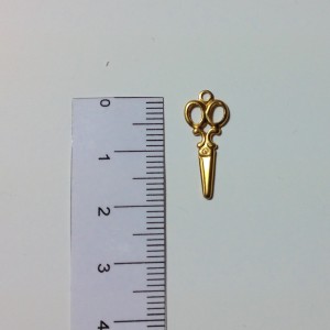 Ciseaux en métal doré,  20 x 8 mm