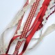 Lot 5 rubans, assortis rouge vichy