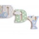 Lettres prénom en Bois et tissu imprimé pour chambre de Garçon motifs : bleu, vert, beige
