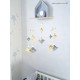 Mobile géométrique en bois et fil de coton pour chambre de bébé, modèle Jaune et Gris