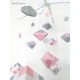 Mobile Bébé géométrique berlingot en fil coton pour chambre d'enfant, modèle rose, gris clair et blanc