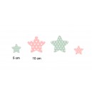 Etoiles en Bois et tissu imprimé pour chambre enfant modèle rose et vert, lot de 4