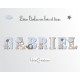 Lettres à poser, lettres prénom en Bois et tissu imprimé, prénom pour chambre enfant motifs Bleu ciel et Taupe