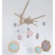 Mobile Bébé en bois, mobile oiseaux, vert menthe et rose, déco pour chambre d'enfant