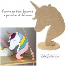 Licorne en bois brut à décorer, forme en bois (MDF) brut à décorer pour une déco de chambre de princesse