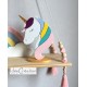 Licorne en bois brut à décorer, forme en bois (MDF) brut à décorer pour une déco de chambre de princesse