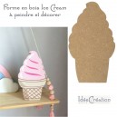 Glace en bois brut à décorer, forme en bois Ice Cream (MDF) brut à décorer pour une déco de chambre de princesse