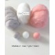 Mobile Bébé boules laine feutrée entièrement fait main, modèle : rose poudré, blanc et gris, déco pour chambre d'enfant