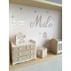 Cadre prénom bebe, Cadre naissance, Vitrine miniature personnalisée au prénom de l'enfant, modèle beige