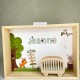 Cadre prénom bebe, vitrine miniature naissance, modèle Safari