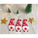 Lot de 3 Gnomes de Noël à suspendre / Raysin / déco de sapin / Noël scandinave