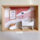 Cadre naissance personnalisable, Vitrine bébé miniature au prénom de l'enfant, modèle Berceau