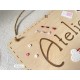 Plaque de porte Atelier Couture, Tricot et Broderie, suspension en bois avec ses miniatures