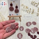 Boucles d'oreilles en argile polymère motif Léopard