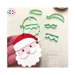 emporte pièce père Noël pour argile polymère, Christmas Clay cutter, Coupeur d'argile