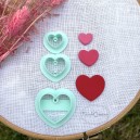 Ensemble de 3 emporte-pièces COEUR pour argile polymère, Clay cutter, Coupeur d'argile