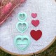 Ensemble de 3 emporte-pièces COEUR pour argile polymère, Clay cutter, Coupeur d'argile