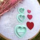 Ensemble de 3 emporte-pièces COEUR pour argile polymère, Clay cutter, Coupeur d'argile