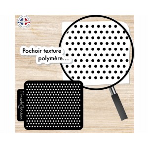 Pochoir feuille de texture pour argile polymere motif Pois, en PVC