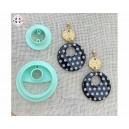 Emporte-pièce rond double pour boucles d'oreilles en argile polymère, Clay cutter, Coupeur d'argile