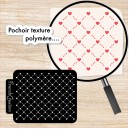 Pochoir de texture pour pâte polymère motif "mini coeurs", feuille de texture pour argile polymère en PVC souple et résistant
