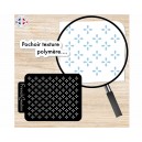 Pochoir de texture pour pâte polymère motif mini fleurs, feuille de texture pour argile polymère en PVC souple et résistant
