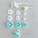 Lot de 4 Emporte-pièces "Fleurs Marguerites", pour argile polymère, Clay cutter, Coupeur d'argile polymere