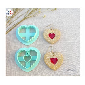 emporte pièce Coeur biscuit fraise pour argile polymère,  Clay cutter, Coupeur d'argile