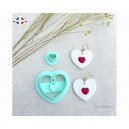 emporte pièce COEUR pour argile polymère, avec petit coeur incrusté, Clay cutter, Coupeur d'argile